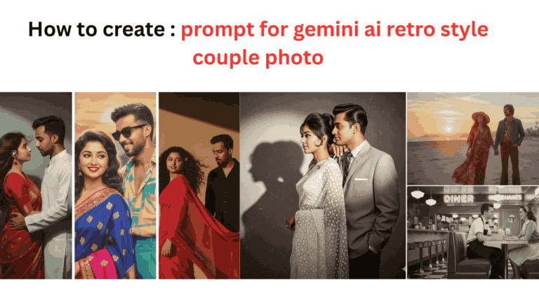prompt for gemini ai retro style couple photo