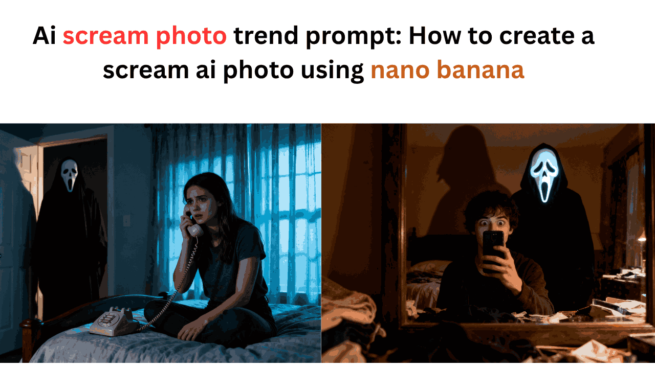 Ai scream photo trend prompt How to create a scream ai photo using nano banana