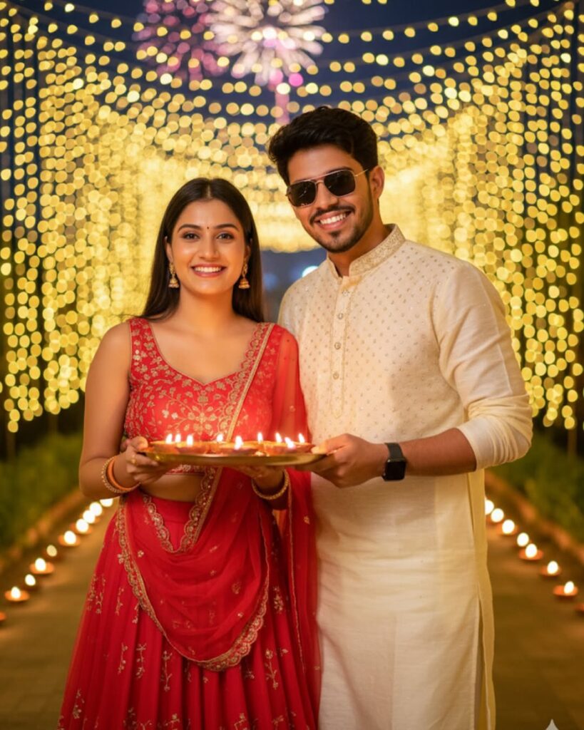 Diwali prompt for gemini girl Create Stunning Diwali Photos using nano banana