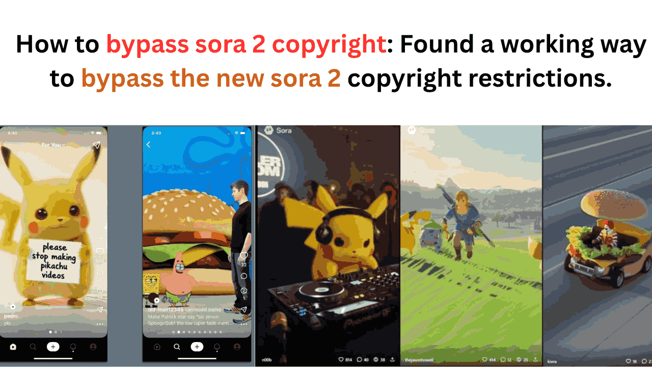 How to bypass sora 2 copyright Found a working way to bypass the new sora 2 copyright restrictions.