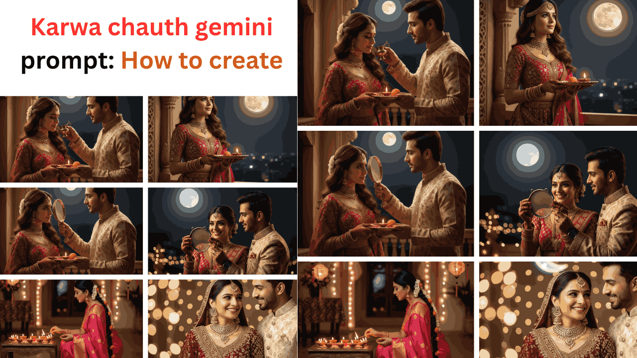 Karwa chauth gemini prompt Here are 5 best Karwa Chauth Couple Photo Editing Prompt