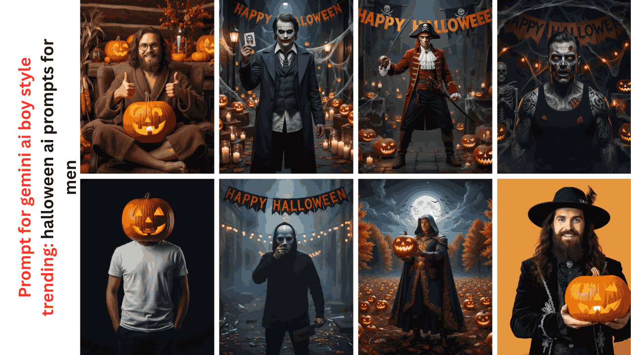 Prompt for gemini ai boy style trending halloween ai prompts for men