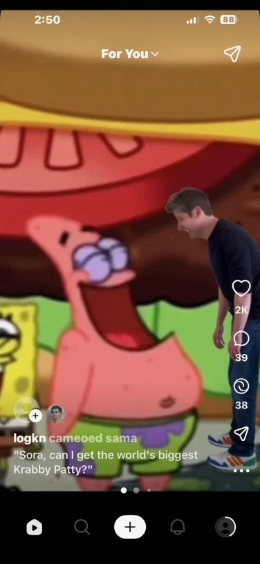 Sora 2 SpongeBob
